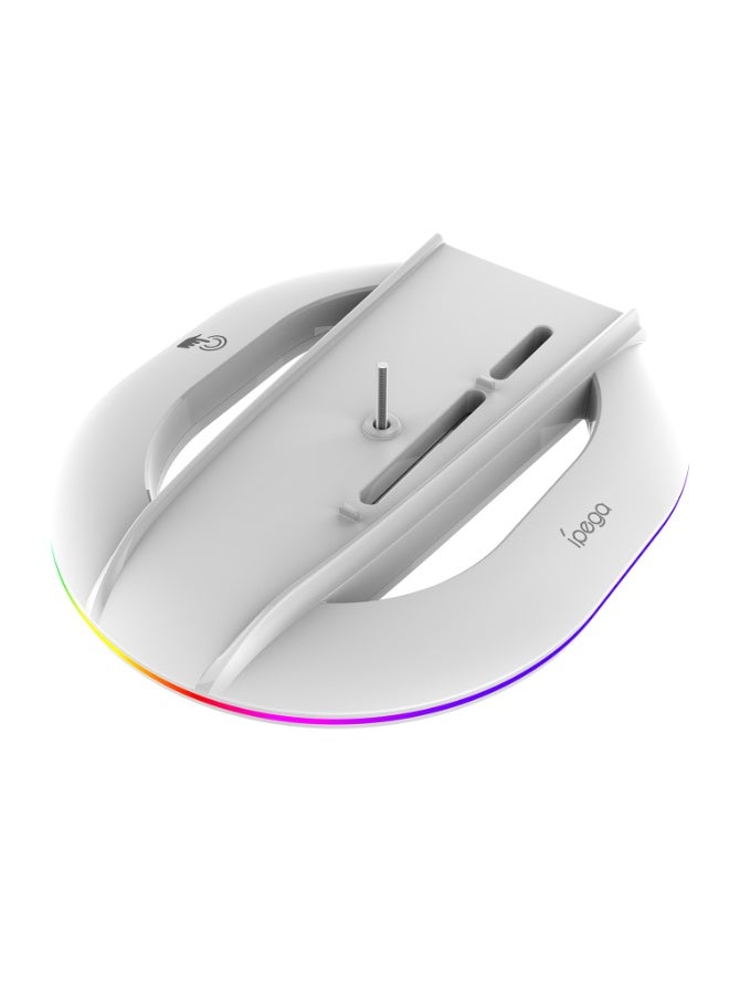 أبيجا حامل رأسي RGB لملحقات PS5 Slim/Digital/Pro مع منفذي USB (14 تأثيرًا ضوئيًا)، حامل مُطوّر لجهاز بلاي ستيشن 5 Slim Disc/Digital - Image 3